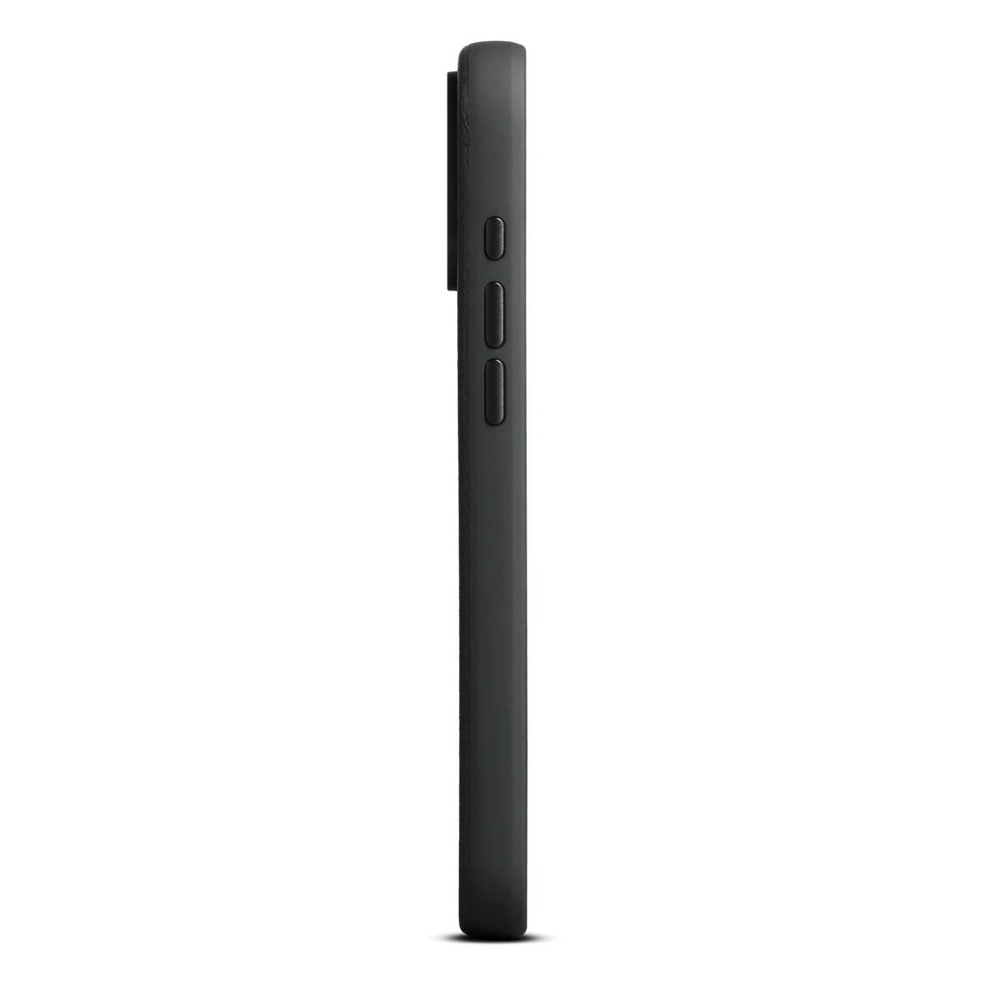 Woolnut usnjen magnetni ovitek za iPhone 17 Pro Max - črn