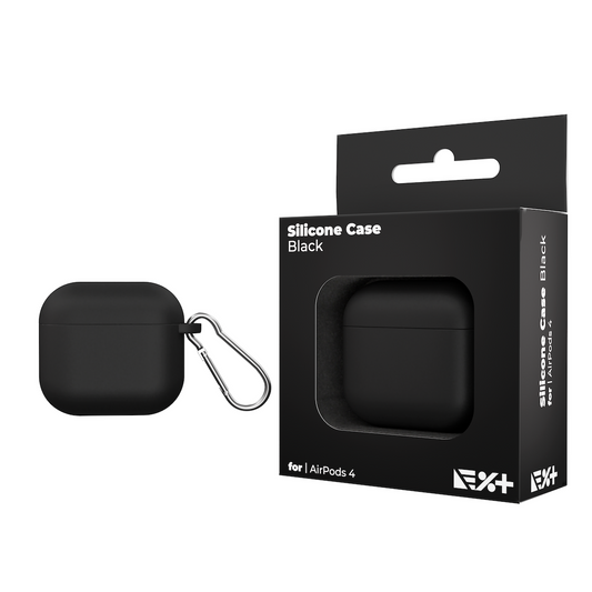 Next One silikonski ovitek za škatlico Airpods 4 - črna - iSTYLE SI
