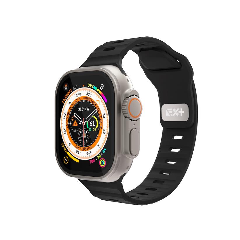 Next One silikonski pašček Active Band za Apple Watch 44/46/49 mm - črna - iSTYLE SI