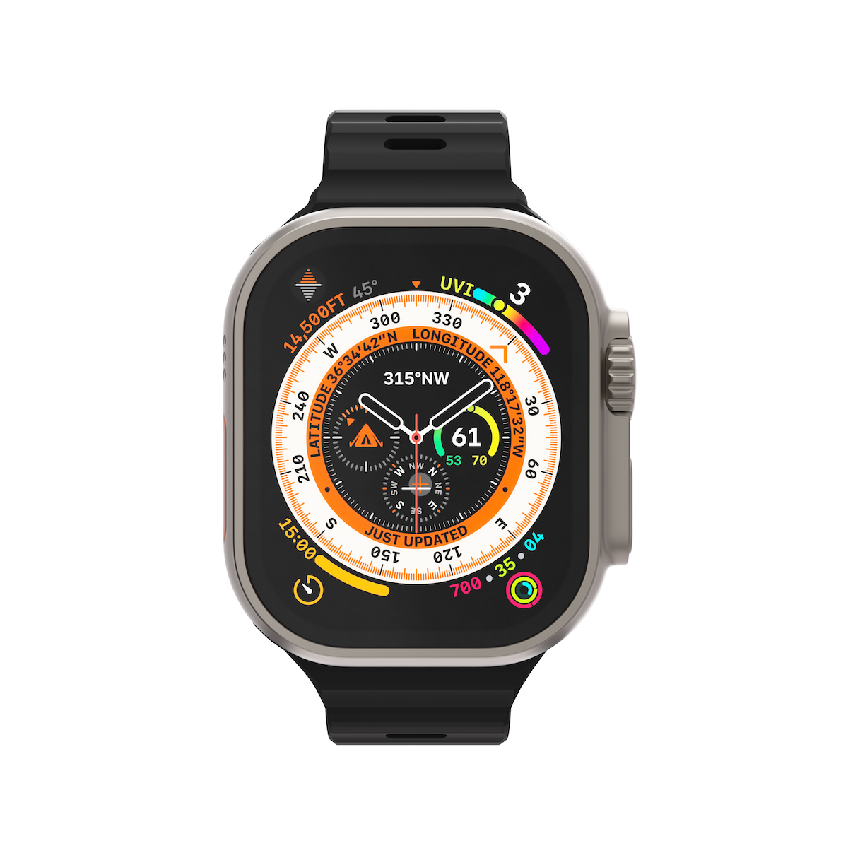 Next One silikonski pašček Active Band za Apple Watch 44/46/49 mm - črna - iSTYLE SI