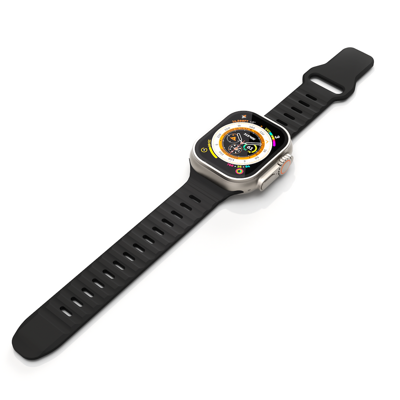 Next One silikonski pašček Active Band za Apple Watch 44/46/49 mm - črna - iSTYLE SI
