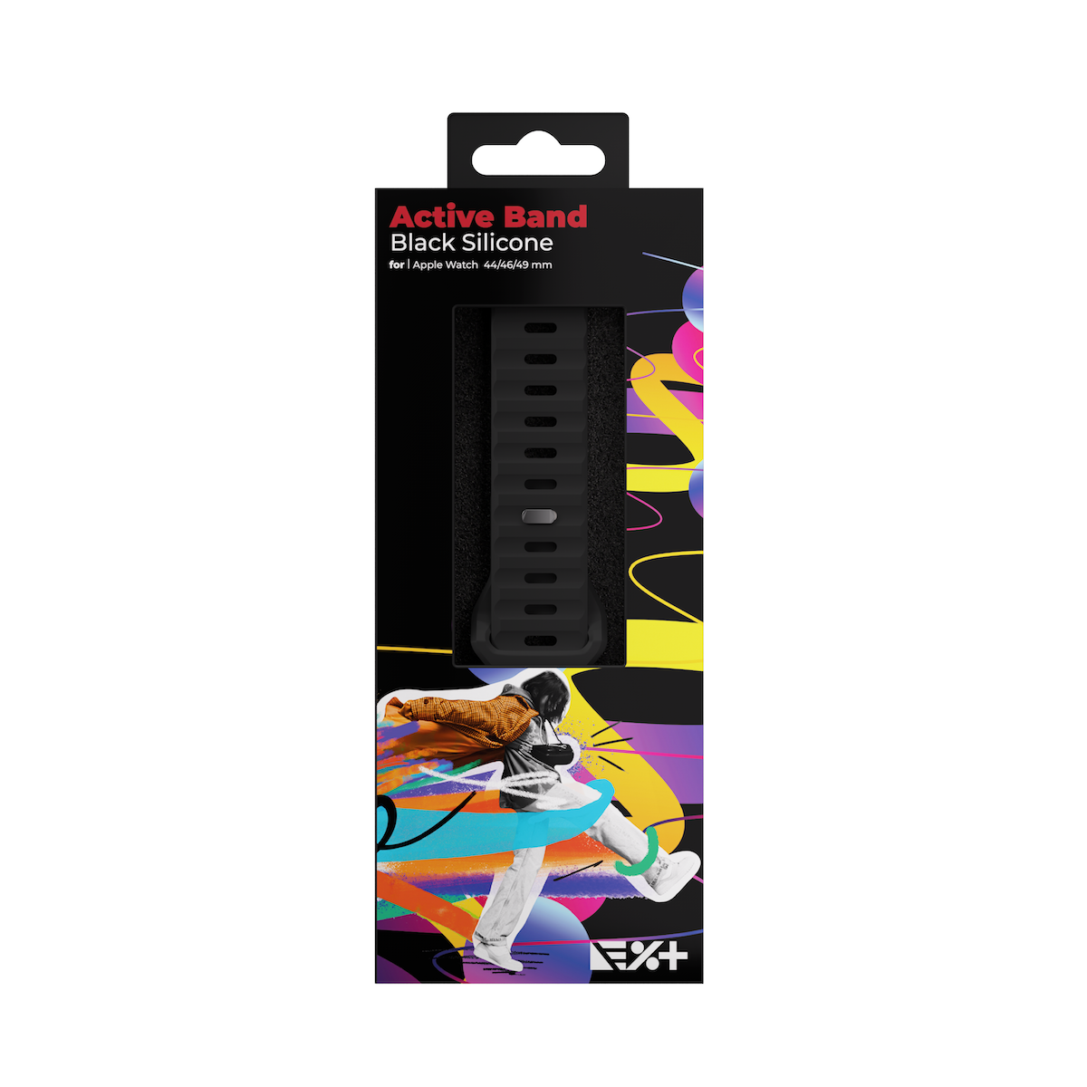 Next One silikonski pašček Active Band za Apple Watch 44/46/49 mm - črna - iSTYLE SI