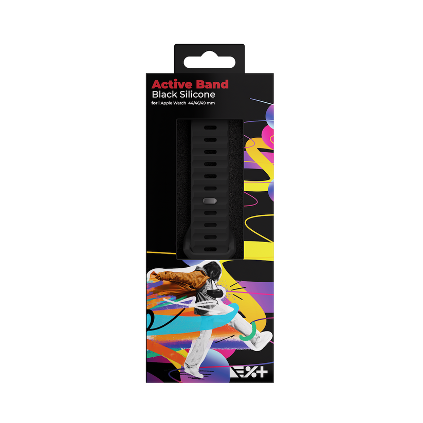 Next One silikonski pašček Active Band za Apple Watch 44/46/49 mm - črna - iSTYLE SI