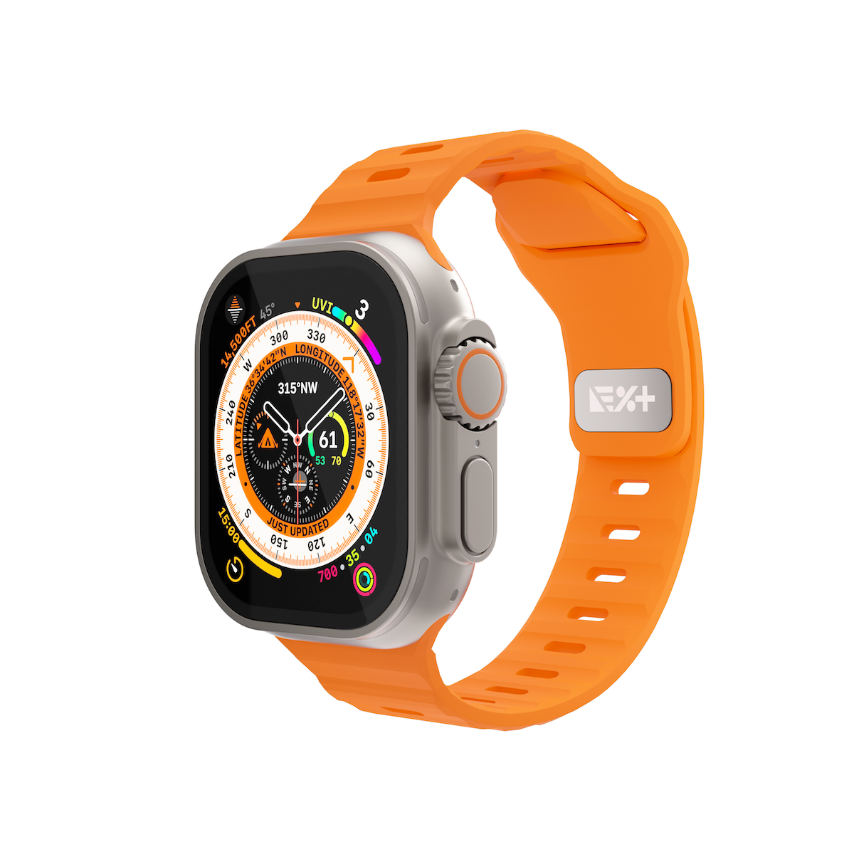 Next One silikonski pašček Active Band za Apple Watch 44/46/49 mm - oranžna - iSTYLE SI