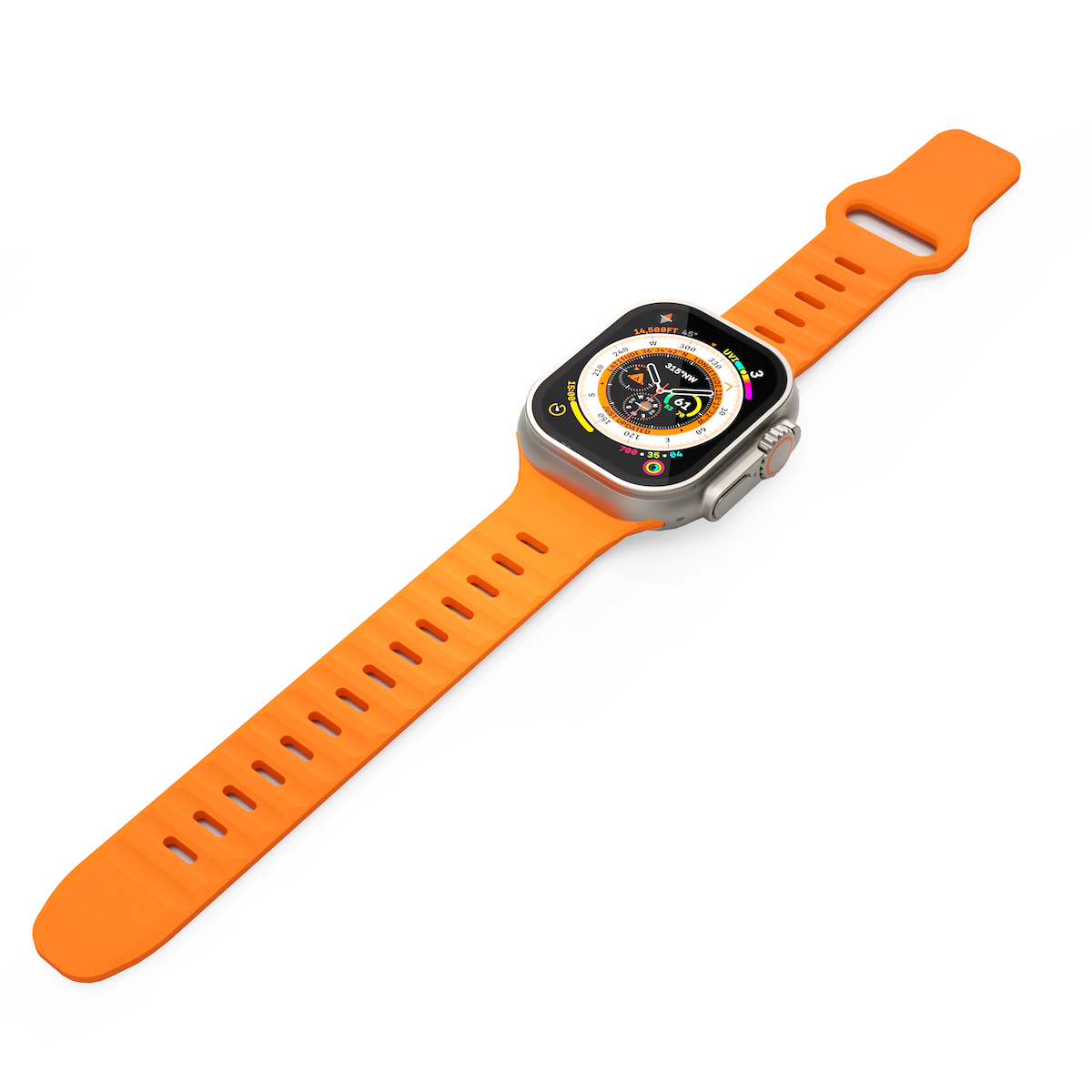Next One silikonski pašček Active Band za Apple Watch 44/46/49 mm - oranžna - iSTYLE SI