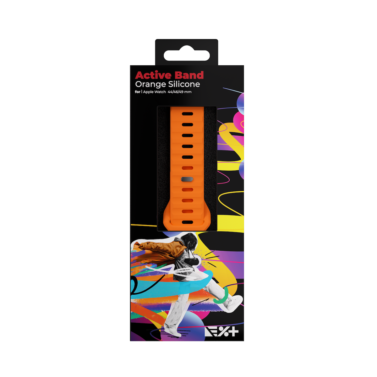 Next One silikonski pašček Active Band za Apple Watch 44/46/49 mm - oranžna - iSTYLE SI