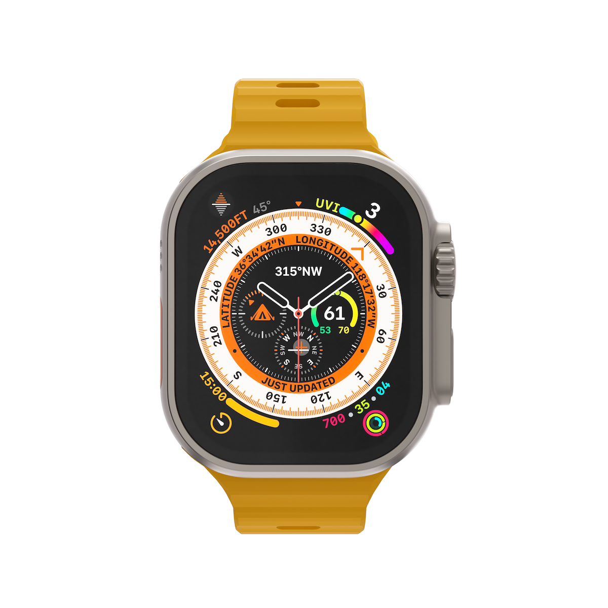 Next One silikonski pašček Active Band za Apple Watch 44/46/49 mm - rumena - iSTYLE SI