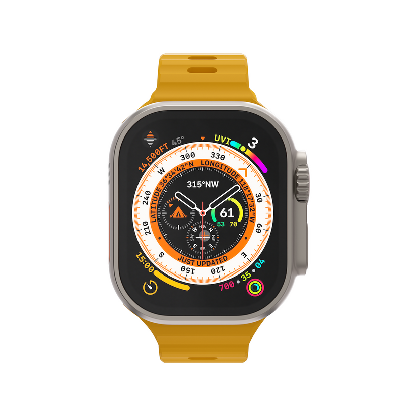 Next One silikonski pašček Active Band za Apple Watch 44/46/49 mm - rumena - iSTYLE SI