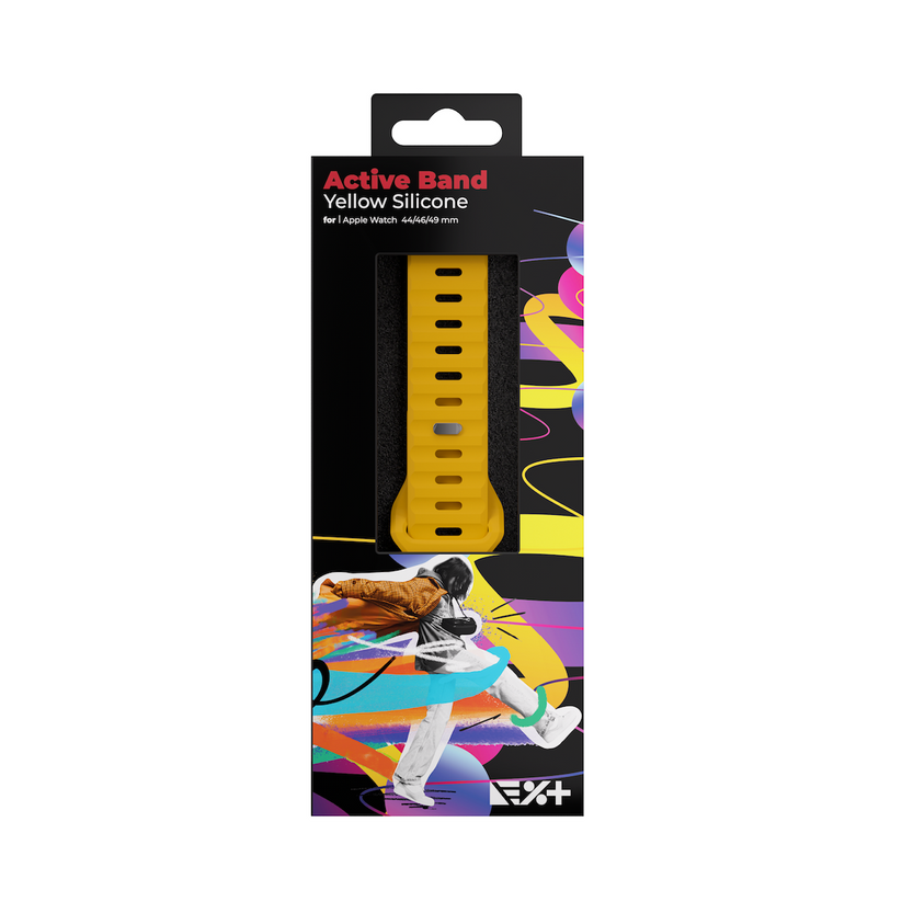 Next One silikonski pašček Active Band za Apple Watch 44/46/49 mm - rumena - iSTYLE SI
