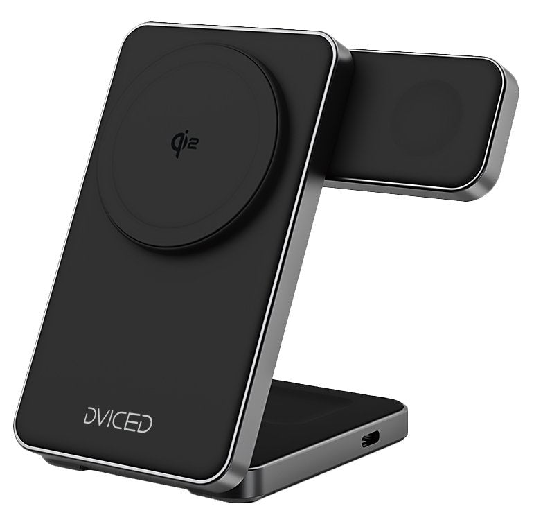 Dviced 3-v-1 preklopno magnetno brezžično stojalo za polnjenje - črna