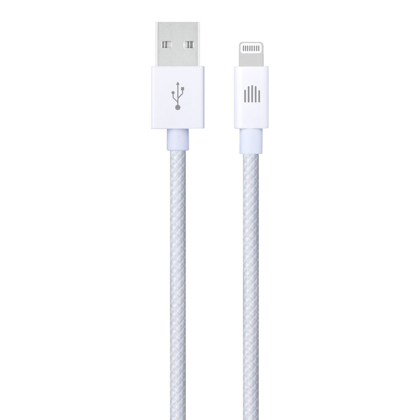 Dviced USB-A na Lightning tkan kabel 1,25 m - bela - iSTYLE SI