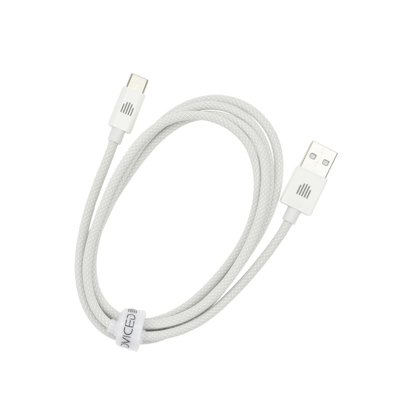 Dviced USB-A na USB-C tkan kabel 1,25 m - bela - iSTYLE SI