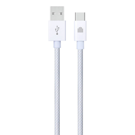 Dviced USB-A na USB-C tkan kabel 1,25 m - bela