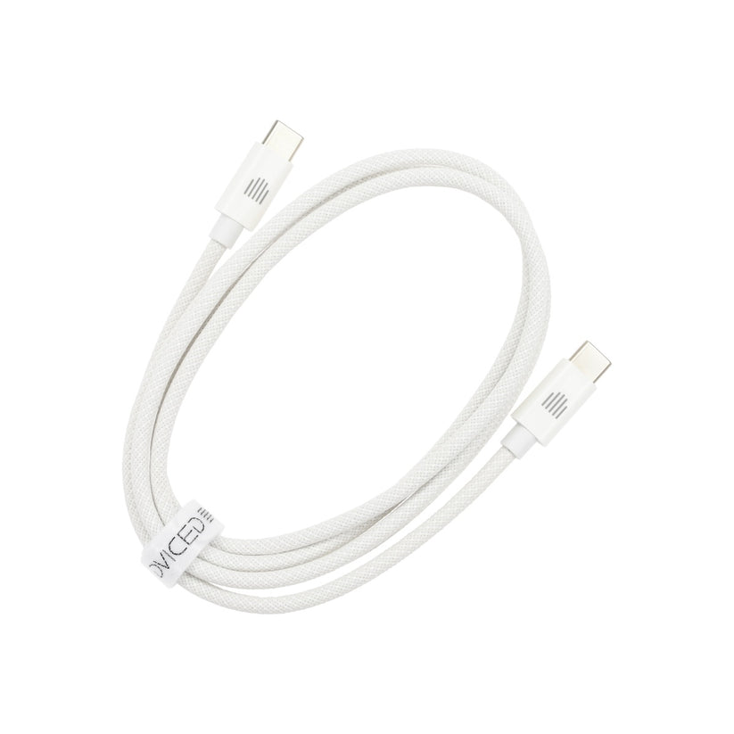 Dviced USB-C na USB-C tkan kabel 1,25 m - bela - iSTYLE SI
