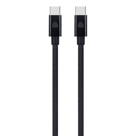 Dviced USB-C na USB-C tkan kabel 2 m - črna