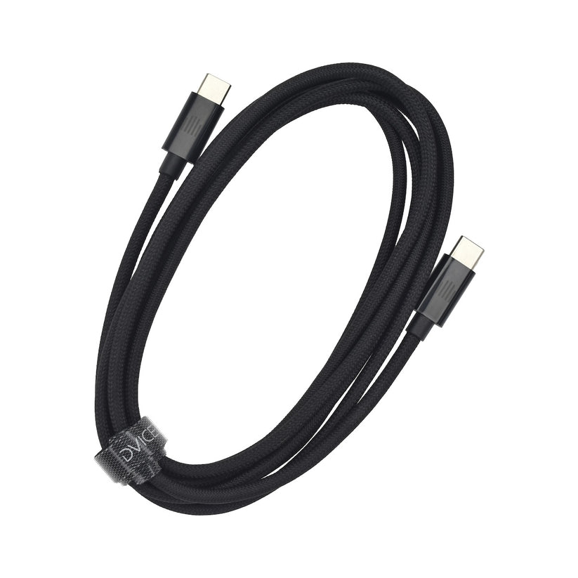 Dviced USB-C na USB-C tkan kabel 2 m - črna - iSTYLE SI