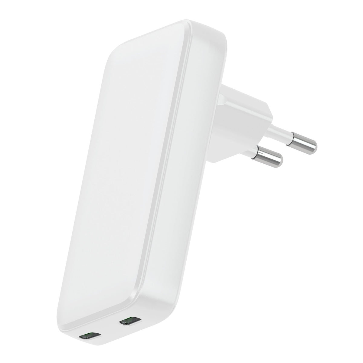 Dviced stenski adapter 45W GaN 2x USB-C - bela - iSTYLE SI