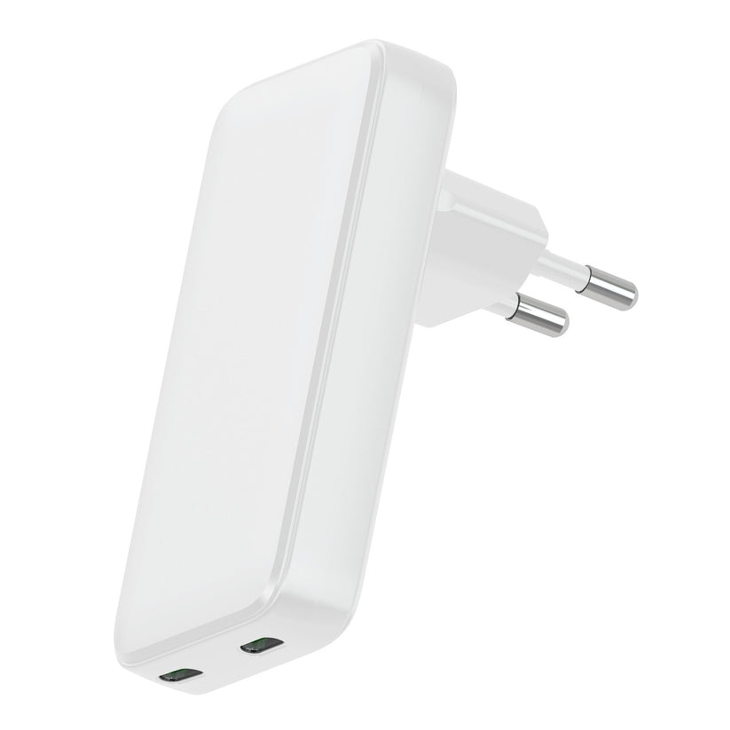 Dviced stenski adapter 45W GaN 2x USB-C - bela - iSTYLE SI
