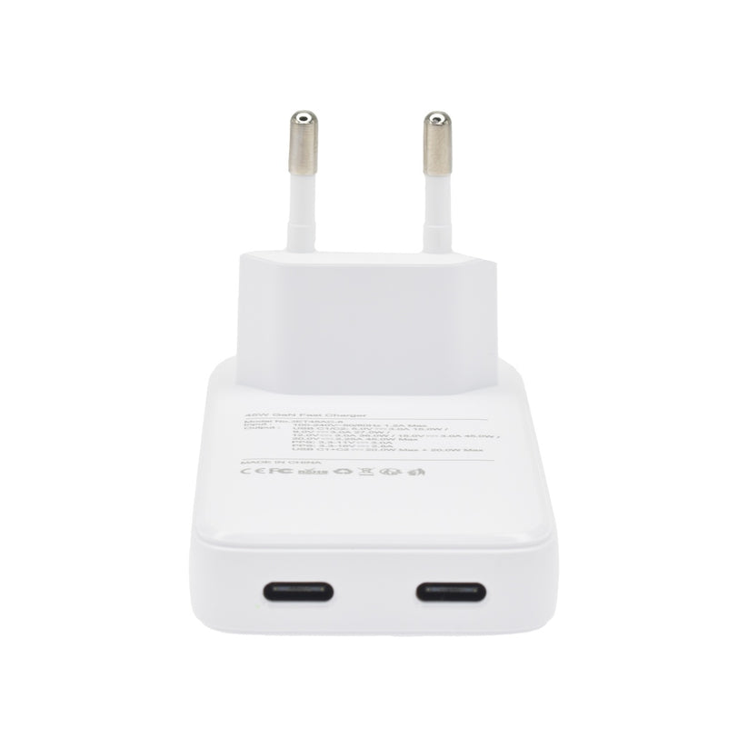 Dviced stenski adapter 45W GaN 2x USB-C - bela - iSTYLE SI