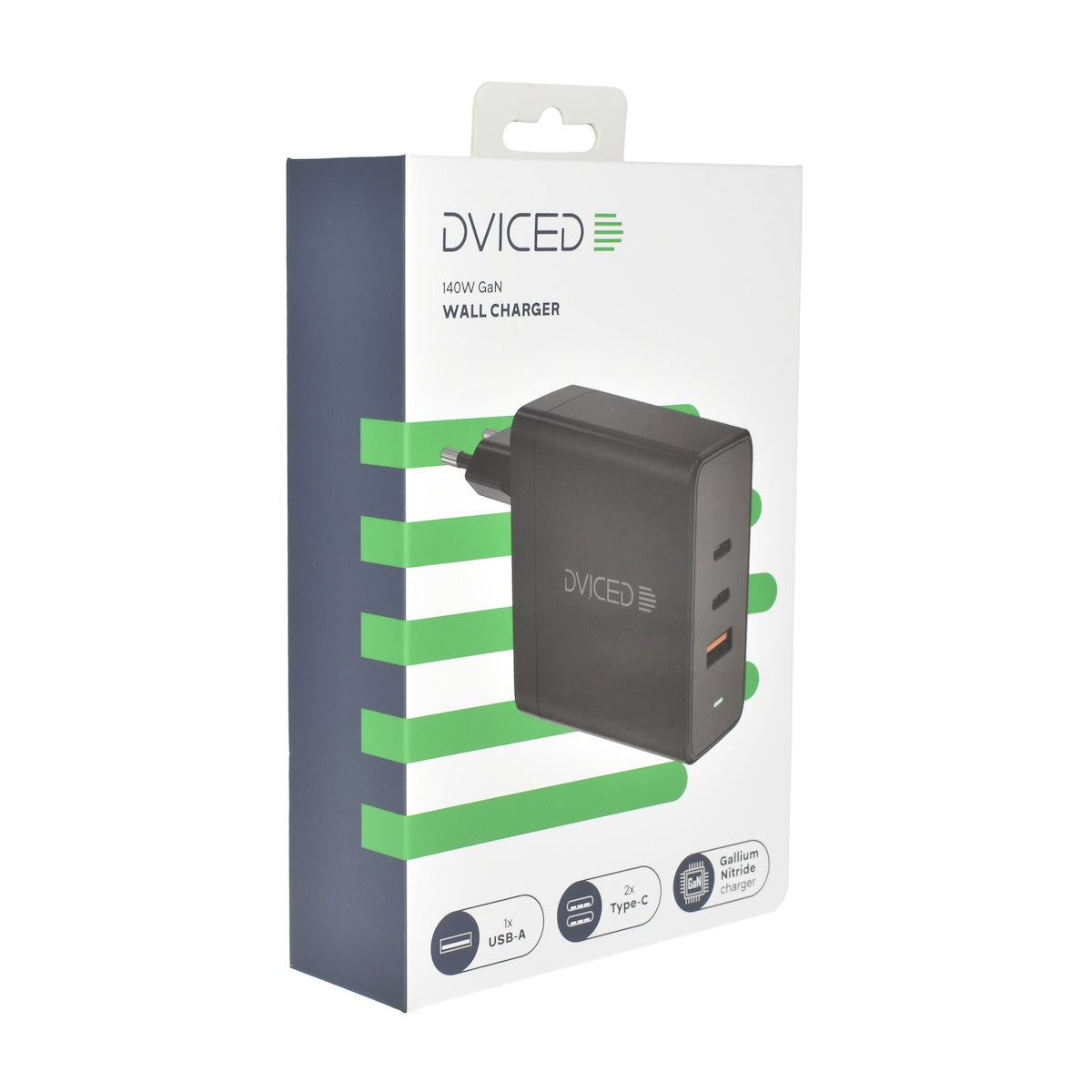 Dviced stenski adapter 140W GaN, 2x USB-C, 1x USB-A - črna - iSTYLE SI