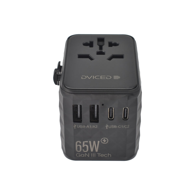 Dviced univerzalni potovalni adapter 65 W GaN - črna - iSTYLE SI