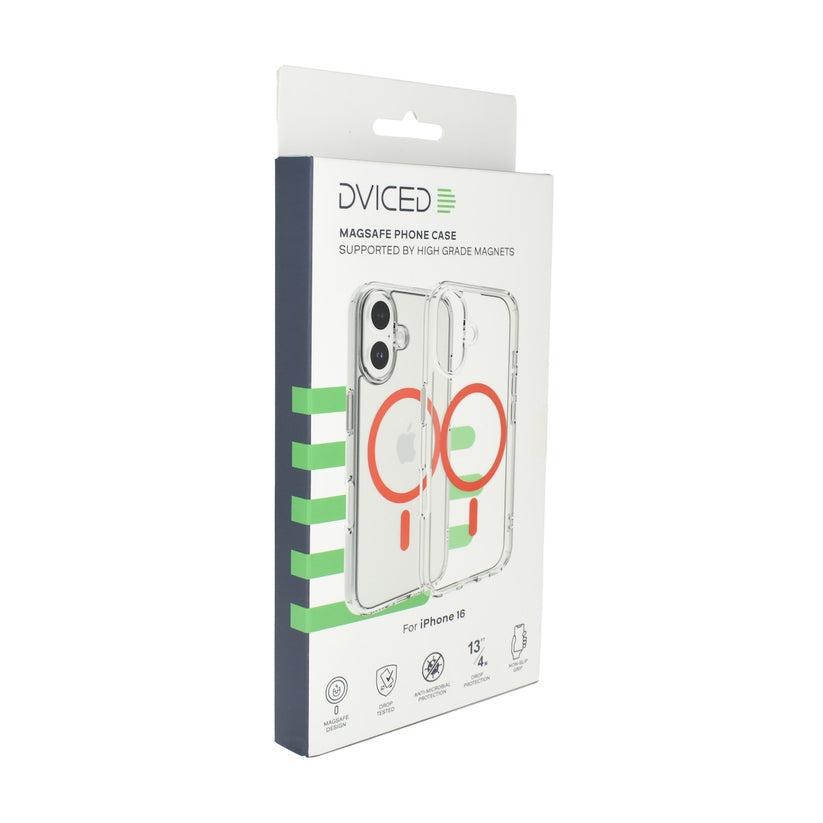 Dviced prozorni ovitek za iPhone 16 z MagSafe - rdeča - iSTYLE SI