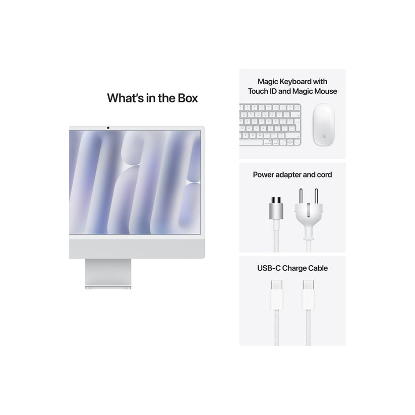 iMac 24: M4 z 8-jedrno CPE in GPE, 16 GB, 512 GB SSD, Gigabit Ethernet - srebrn - iSTYLE SI
