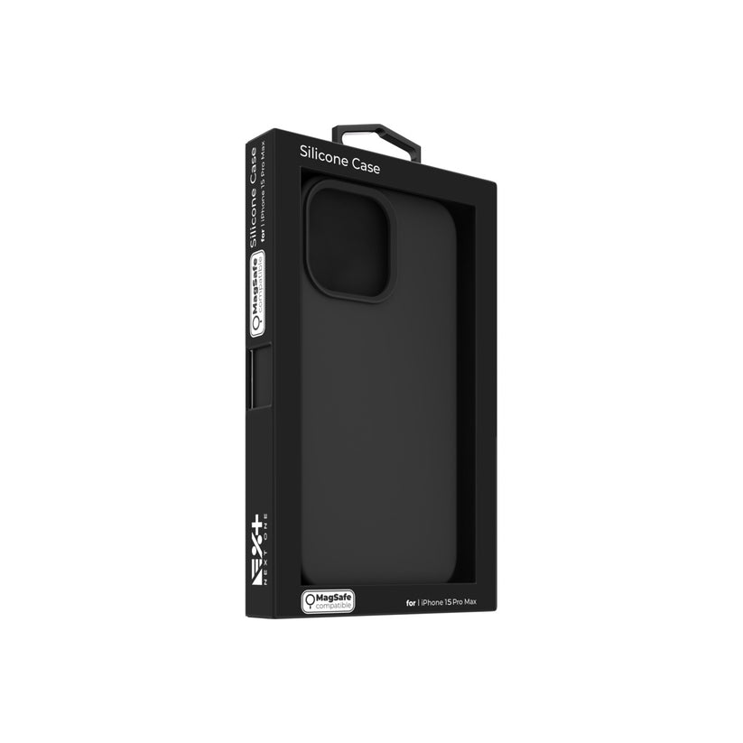 Next One silikonski ovitek za iPhone 15 Pro Max z MagSafe - črna - iSTYLE SI