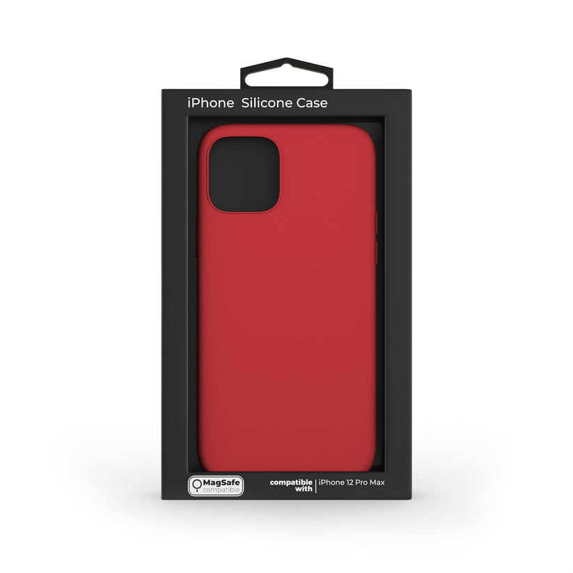 NEXT Red Silicone Case for iPhone 12 Pro Max MagSafe compatible - iSTYLE SI