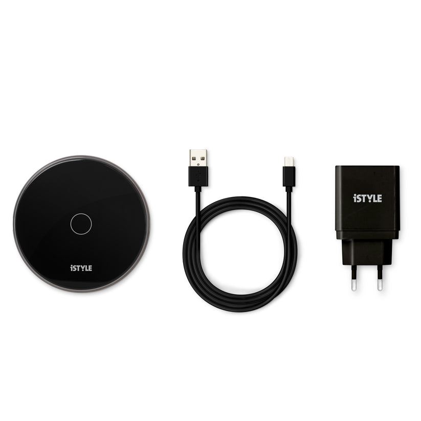 iStyle brezžični polnilec 15W + adapter - črna - iSTYLE SI