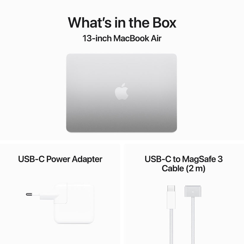 MacBook Air 13: M3 z 8-jedrno CPE in 10-jedrno GPE, 16 GB, 512 GB SSD - srebrna - iSTYLE SI