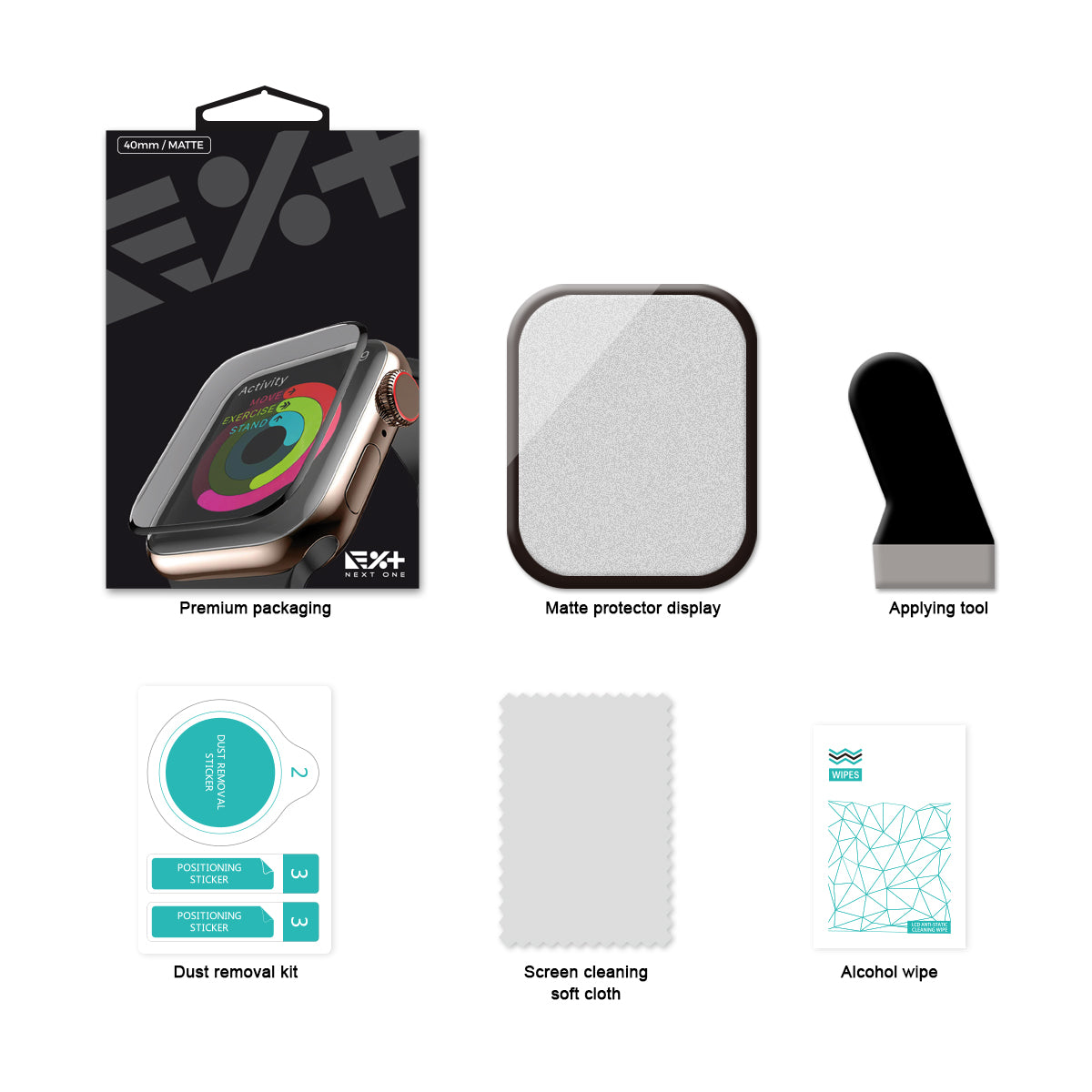 Next One zaščitno steklo za Apple Watch 40 mm - matirano - iSTYLE SI