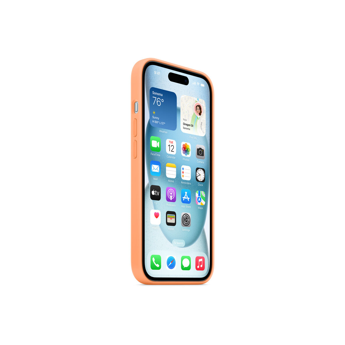 Apple silikonski ovitek za iPhone 15 z MagSafe - oranžni sorbet - iSTYLE SI