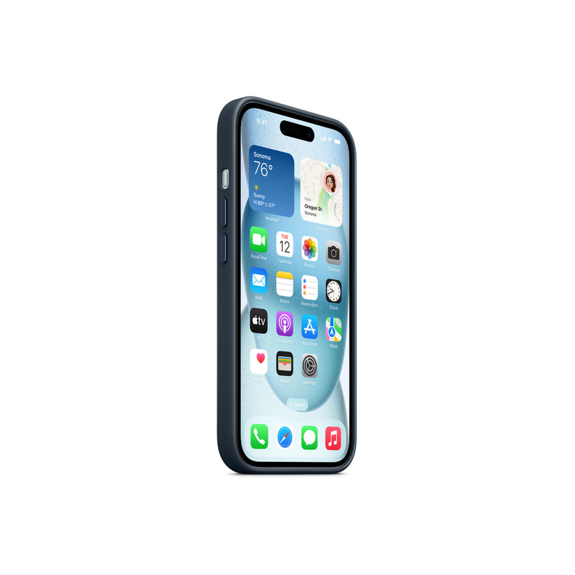 Apple ovitek iz tkanine FineWoven za iPhone 15 z MagSafe - pacifično modra - iSTYLE SI