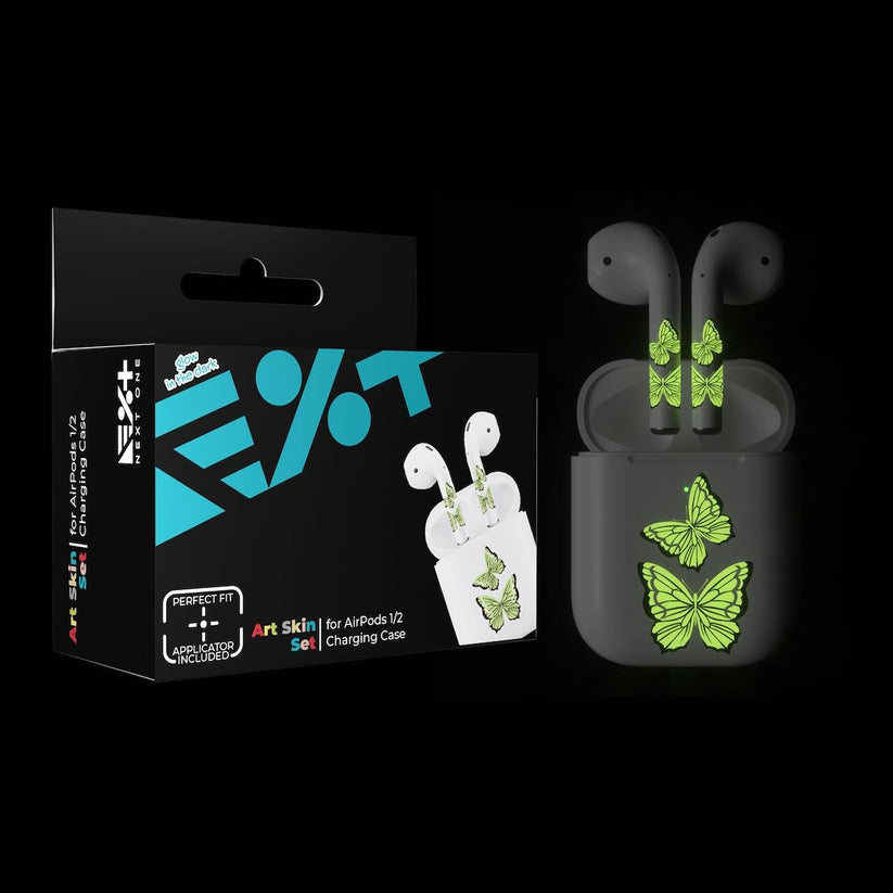 Next One ArtSkin nalepka za Airpods 1. in 2. generacija - svetleči metulj - iSTYLE SI