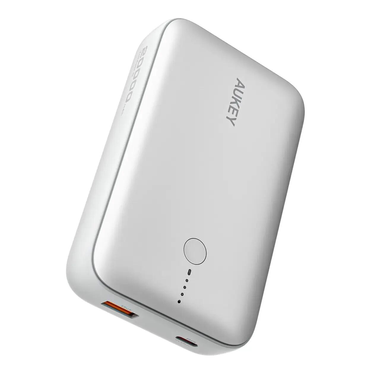 AUKEY Spark Mini 20000mAh Fast Charging Power Bank - ledeno bela
