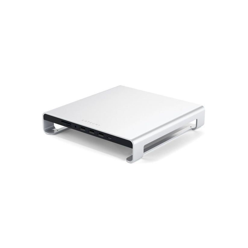 Satechi Aluminum Monitor Stand Hub for iMac - Silver - iSTYLE SI