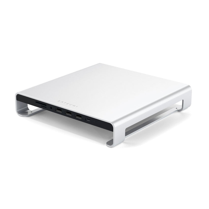 Satechi Aluminum Monitor Stand Hub for iMac - Silver - iSTYLE SI