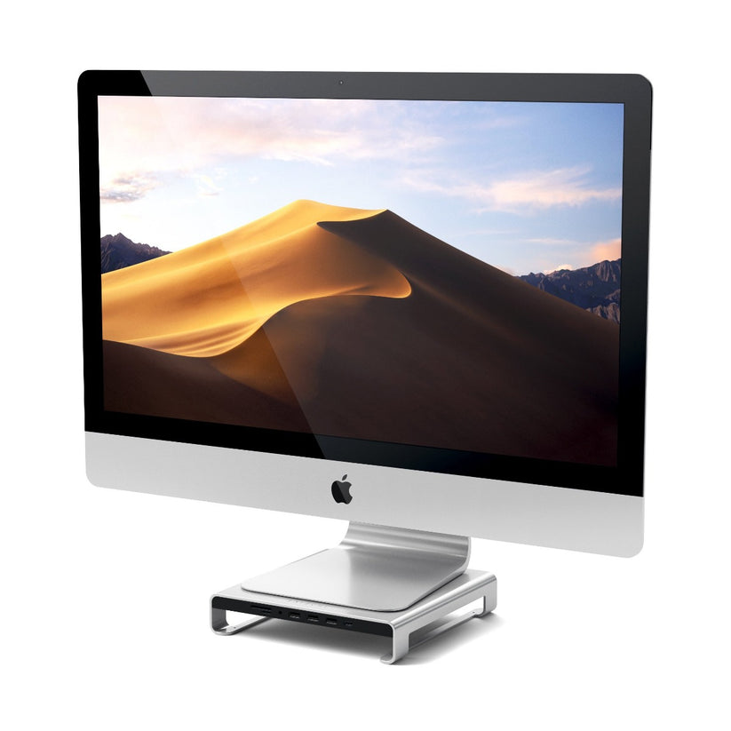Satechi Aluminum Monitor Stand Hub for iMac - Silver - iSTYLE SI