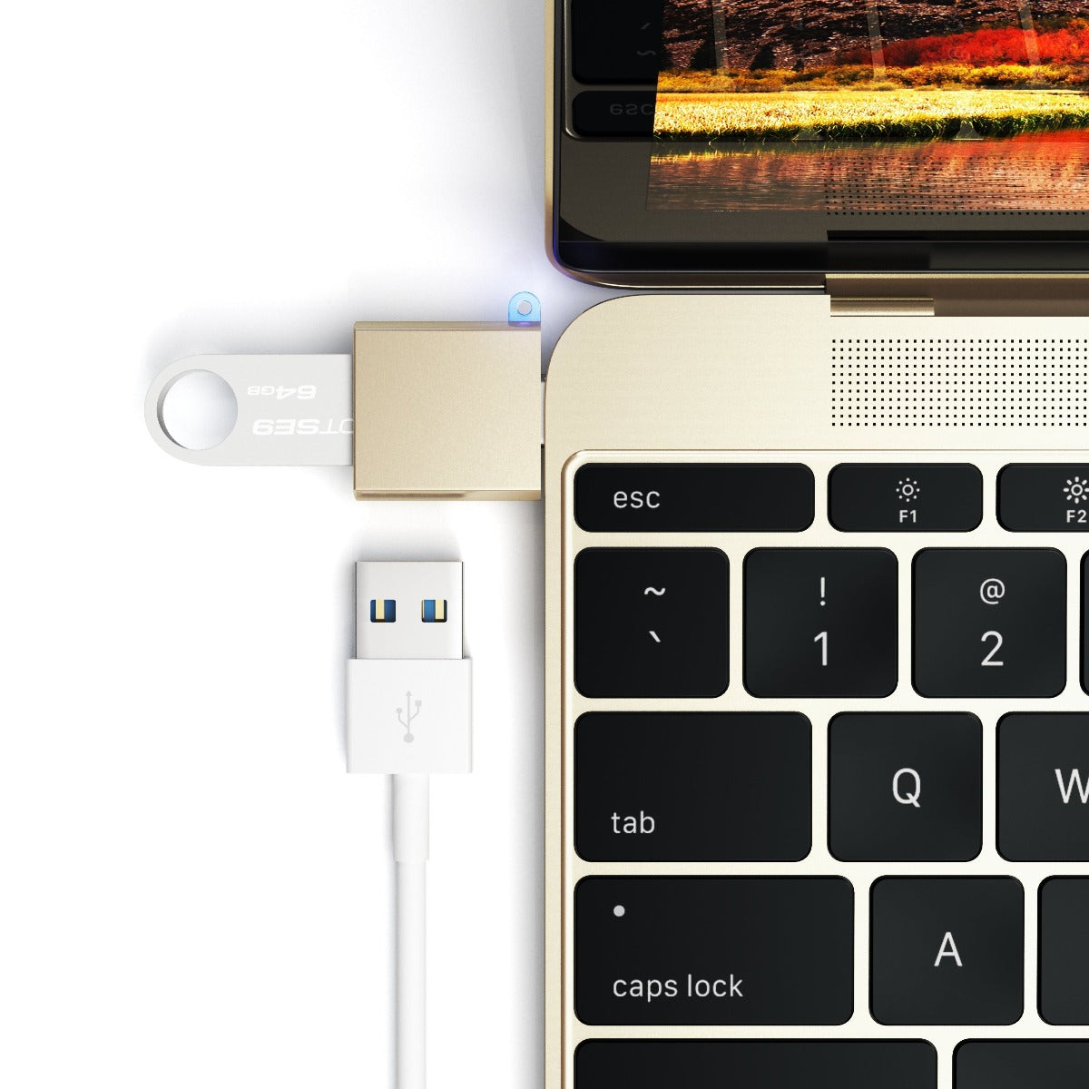 Satechi USB-C na USB-A 3.0 adapter - zlata - iSTYLE SI