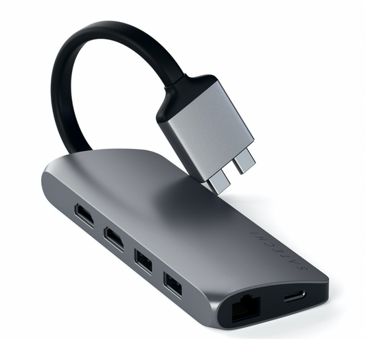 Satechi USB-C Dual Multimedia Adapter - vesoljno siva - iSTYLE SI