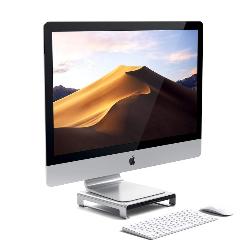 Satechi Aluminum Monitor Stand Hub for iMac - Silver - iSTYLE SI