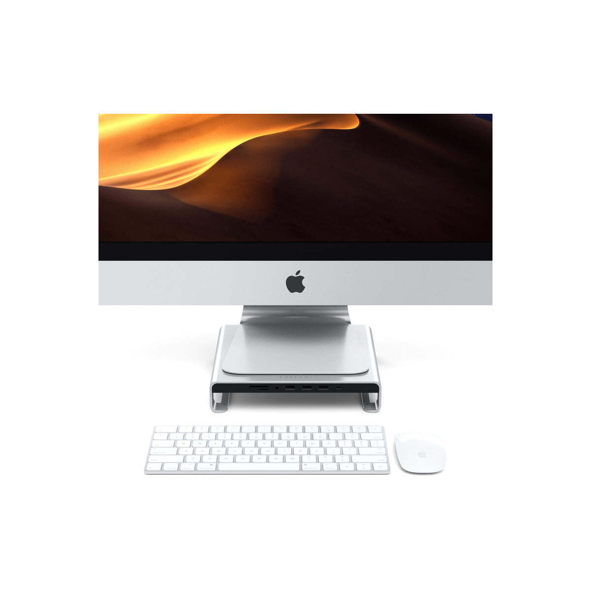 Satechi Aluminum Monitor Stand Hub for iMac - Silver - iSTYLE SI
