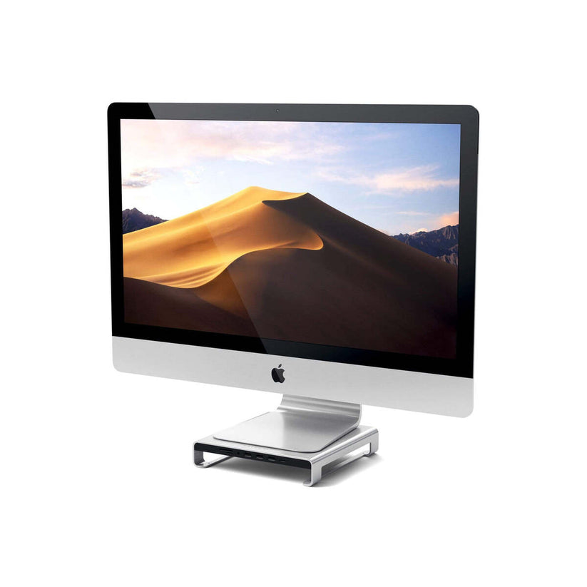 Satechi Aluminum Monitor Stand Hub for iMac - Silver - iSTYLE SI