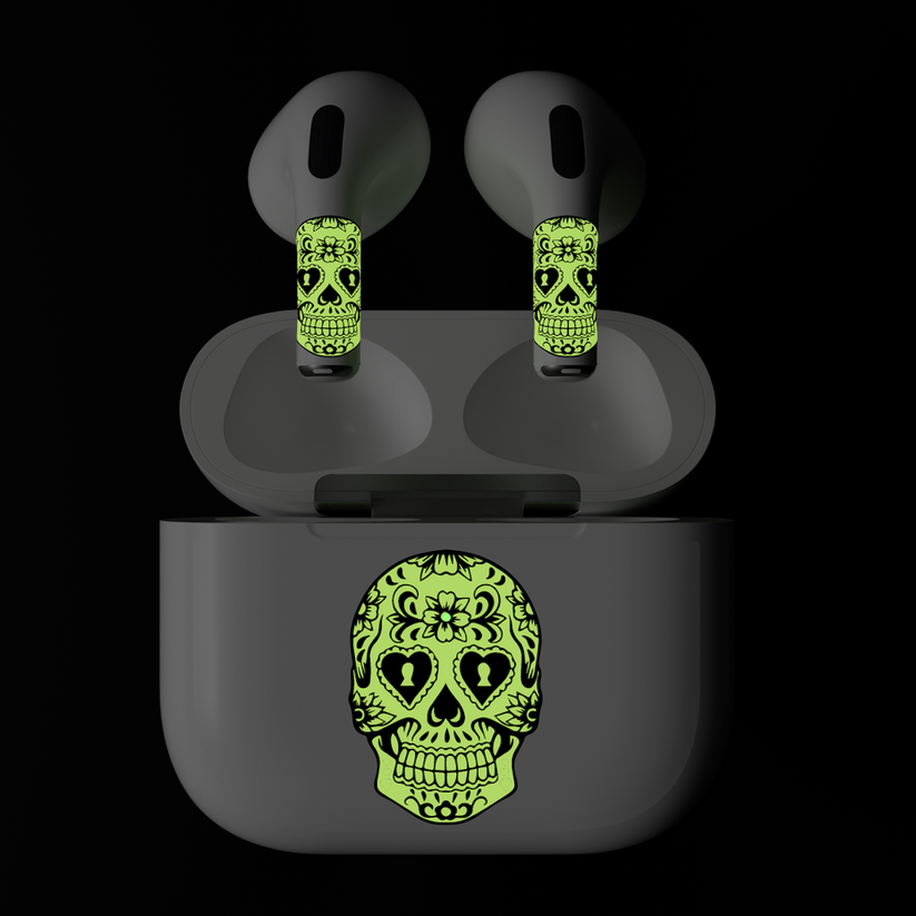 Next One ArtSkin nalepka za Airpods 3. generacija - svetleča lobanja - iSTYLE SI