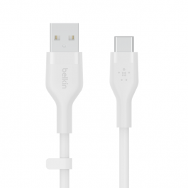 Belkin BOOST CHARGE silikonski kabel USB-A to USB-C 1M - bela