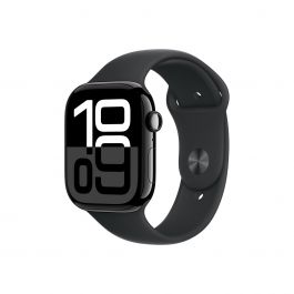 Apple Watch Series 10 GPS 46mm Jet Black Aluminium Case with Black Sport Band - M/L