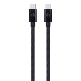 Dviced USB-C na USB-C tkan kabel 2 m - črna