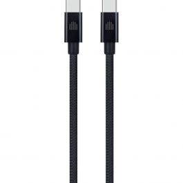 Dviced USB-C na USB-C tkan kabel 3 m - črna