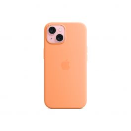 Apple silikonski ovitek za iPhone 15 z MagSafe - Orange Sorbet